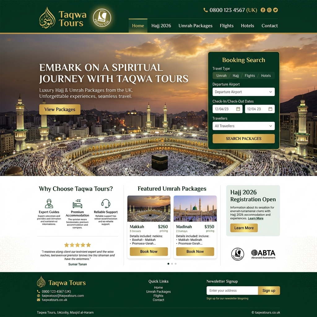 Taqwa Tours UK project screenshot